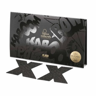 Ozdobne naklejki na sutki Flash Cross Black Bijoux Indiscrets Bijoux Indiscrets