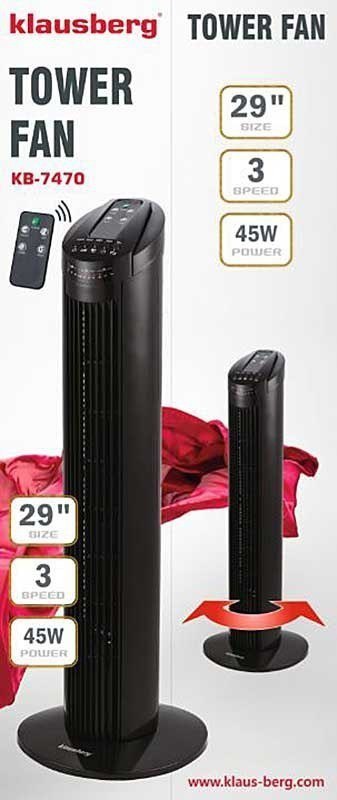 WENTYLATOR KOLUMNOWY PODŁOGOWY Z PILOTEM KLAUSBERG KB-7470 Klausberg