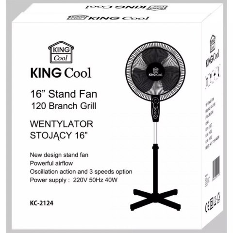 WENTYLATOR WIATRAK STOJĄCY PODŁOGOWY KINGCOOL KC-2124 czarny Kinghoff