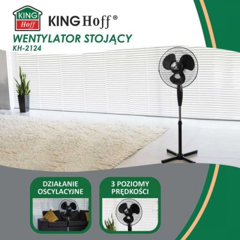 WENTYLATOR WIATRAK STOJĄCY PODŁOGOWY KINGCOOL KC-2124 czarny Kinghoff