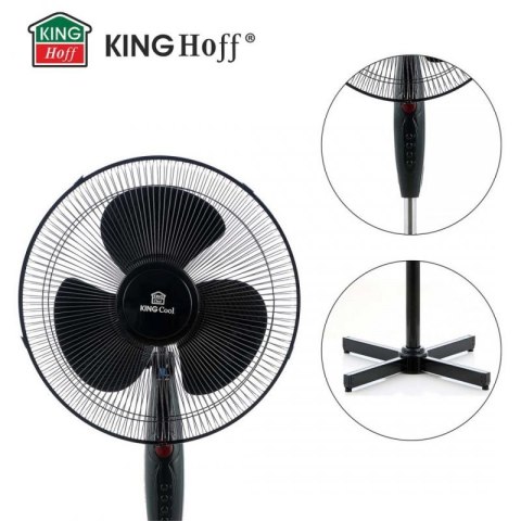 WENTYLATOR WIATRAK STOJĄCY PODŁOGOWY KINGCOOL KC-2124 czarny Kinghoff