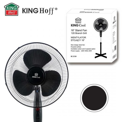 WENTYLATOR WIATRAK STOJĄCY PODŁOGOWY KINGCOOL KC-2124 czarny Kinghoff