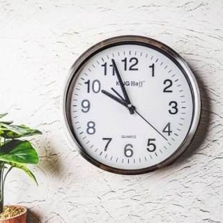 ZEGAR ŚCIENNY STALOWY 30cm MECHANIZM PŁYNĄCY KH-5025 Kinghoff