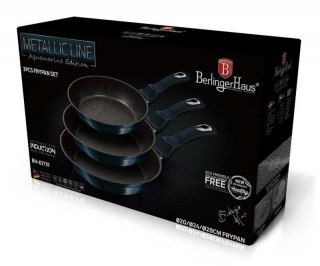 ZESTAW 3 PATELNI GRANITOWYCH 20/24/28CM BERLINGER HAUS AQUAMARINE BH-6177 Berlinger haus