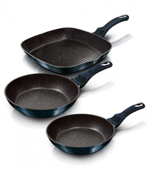 ZESTAW 3 PATELNI GRANITOWYCH 20/24/28CM BERLINGER HAUS BH-6140 AQUAMARINE Berlinger haus