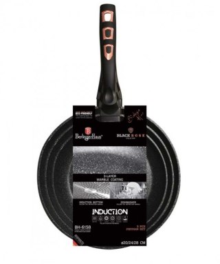 ZESTAW 3 PATELNI GRANITOWYCH BERLINGERHAUS BLACK ROSE BH-6158 Berlinger haus