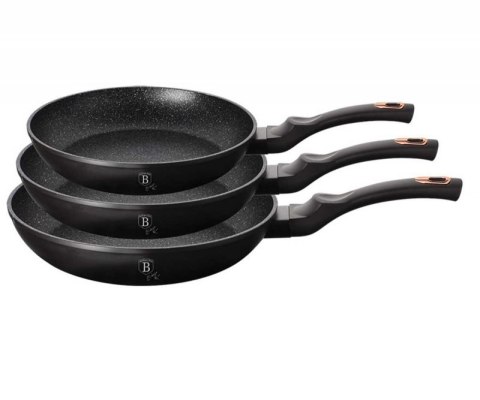 ZESTAW 3 PATELNI GRANITOWYCH BERLINGERHAUS BLACK ROSE BH-6158 Berlinger haus
