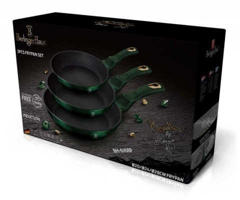 ZESTAW 3 PATELNI TYTANOWYCH BERLINGERHAUS BH-6168 EMERALD Berlinger haus