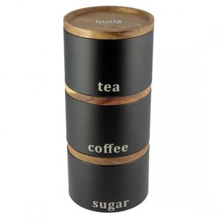 ZESTAW POJEMNIKÓW KUCHENNYCH HUSLA black 73949 Husla