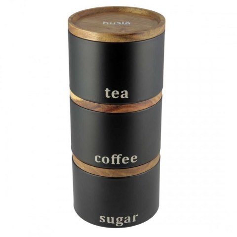 ZESTAW POJEMNIKÓW KUCHENNYCH HUSLA black 73949 Husla