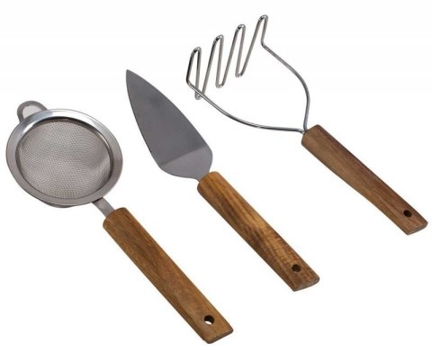 ZESTAW PRZYBORÓW KUCHENNYCH HUSLA DREWNO 3 ELEMENTY Husla