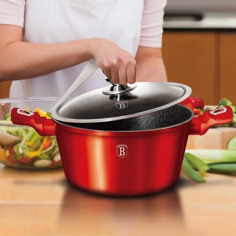 GARNEK GRANITOWY 28cm BERLINGER HAUS RED METALLIC LINE BH-1258 Berlinger haus