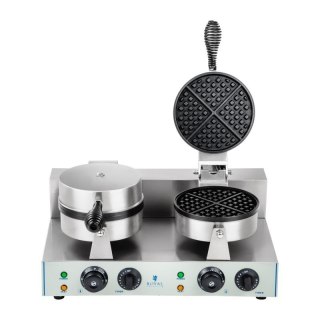 Gofrownica okrągła podwójna TEFLON gofry o średnicy 18,5cm Royal catering