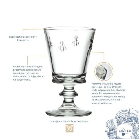 Pszczoła - Abeille Kieliszki 4 szt. 220 ml La Rochere