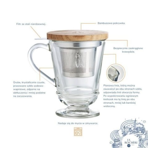 Pszczoła -Abeille Szklanka z Zaparzaczem 240 ml La Rochere