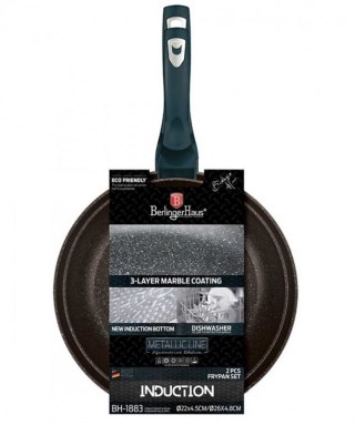 ZESTAW PATELNI GRANITOWYCH 22/26cm BERLINGER HAUS AQUAMARINE BH-1883 Berlinger haus