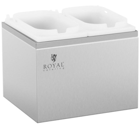 Dyspenser dozownik podwójny do sosów z pompką ze stali nierdzewnej 2 x 2 l Royal catering