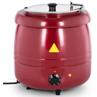 Kociołek termos na zupę elektryczny ze stali nierdzewnej cool-touch 400 W 10 l 35-80C czerwony Royal catering