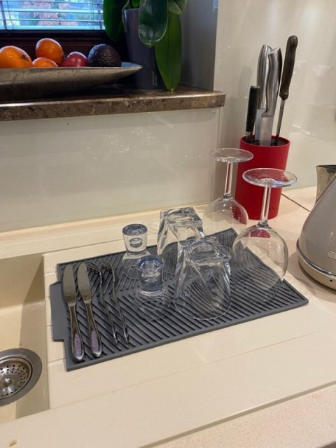 MATA PODKŁADKA SILIKONOWA OCIEKACZ DO NACZYŃ 39x25cm 3088 Brunbeste