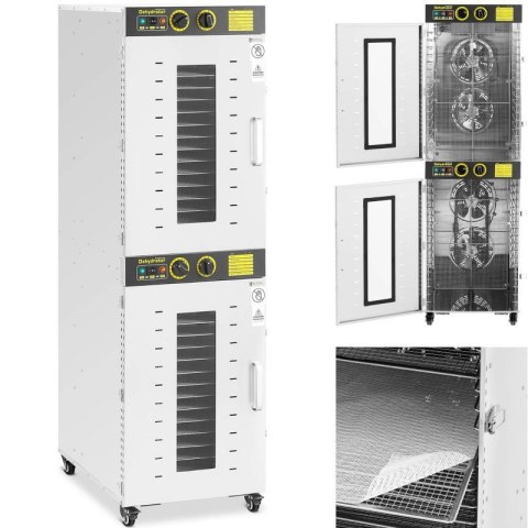 Suszarka przemysłowa do żywności ziół owoców 2 komory 32 ruszty 40-90 C 3150 W Royal catering
