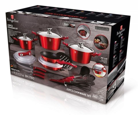 ZESTAW GARNKÓW BERLINGER HAUS BH-7180 22 ELEM. BURGUNDY Berlinger haus