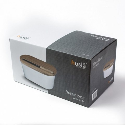 CHLEBAK HUSLA Z DESKĄ DO KROJENIA I NOŻEM 73940 Husla