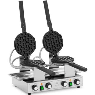 Gofrownica bąbelkowa podwójna do gofrów bubble waffle TEFLON 2 x 1400 W Royal catering
