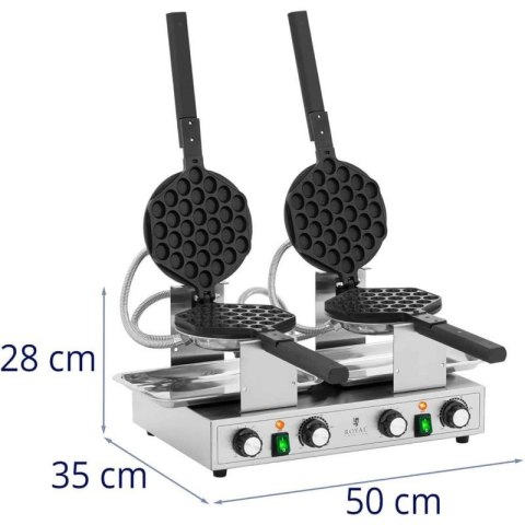 Gofrownica bąbelkowa podwójna do gofrów bubble waffle TEFLON 2 x 1400 W Royal catering