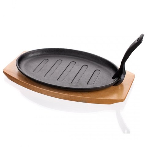 PÓŁMISEK PATELNIA ŻELIWNA GRILLOWA Z DESKĄ BANQUET GRADA Banquet