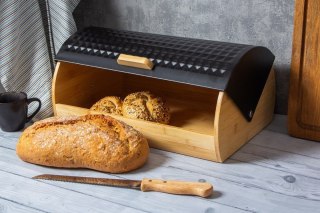 CHLEBAK BAMBUSOWY Z NOŻEM DO PIECZYWA 2773 CZARNY Brunbeste