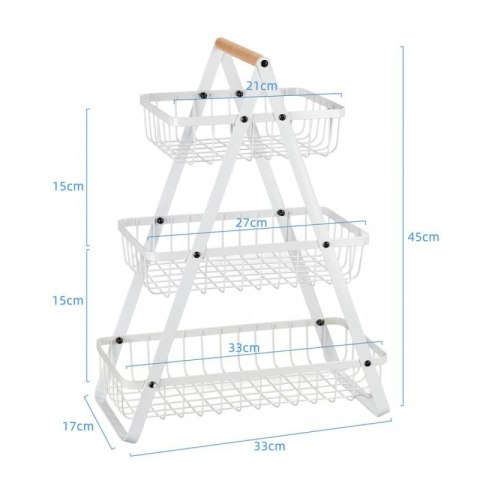 KOSZYK PIĘTROWY NA OWOCE PRZYPRAWY LOFT E-8178 Elitehoff