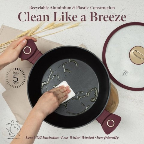 PŁASKI GARNEK TYTANOWY Z POKRYWĄ 30cm BERLINGER HAUS BH-8039 LEONARDO Berlinger haus