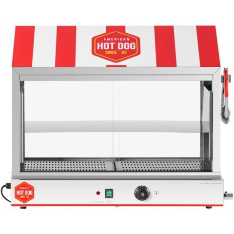 Podgrzewacz witryna grzewcza do hot dogów na 300 parówek 100 bułek 30 - 110 C 2400 W Royal catering