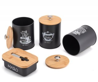 ZESTAW 3 POJEMNIKÓW KUCHENNYCH I MASELNICZKA E-6057 Elitehoff