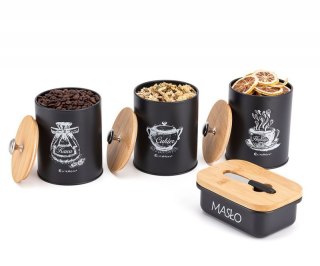 ZESTAW 3 POJEMNIKÓW KUCHENNYCH I MASELNICZKA E-6057 Elitehoff