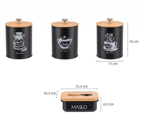 ZESTAW 3 POJEMNIKÓW KUCHENNYCH I MASELNICZKA E-6057 Elitehoff