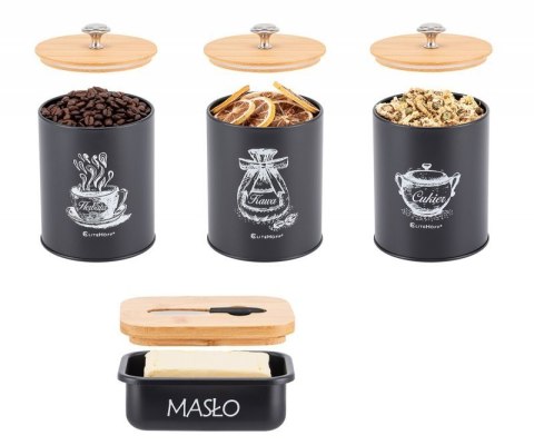 ZESTAW 3 POJEMNIKÓW KUCHENNYCH I MASELNICZKA E-6057 Elitehoff