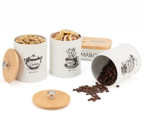 ZESTAW 3 POJEMNIKÓW KUCHENNYCH I MASELNICZKA E-6058 Elitehoff