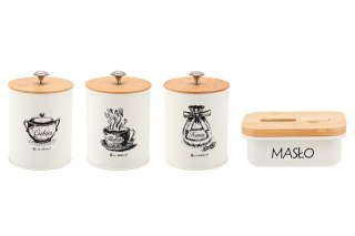 ZESTAW 3 POJEMNIKÓW KUCHENNYCH I MASELNICZKA E-6058 Elitehoff