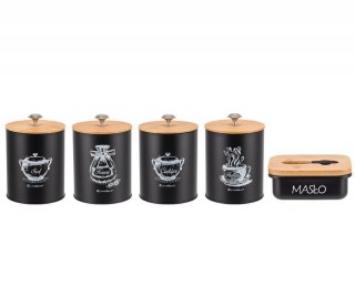 ZESTAW 4 POJEMNIKÓW KUCHENNYCH I MASELNICZKA E-6055 Elitehoff