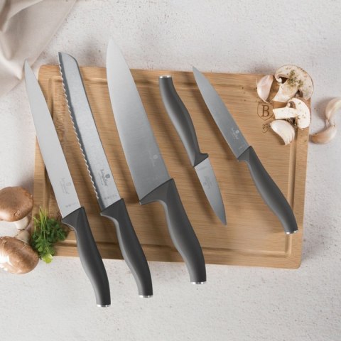 ZESTAW 5 NOŻY KUCHENNYCH Z DESKĄ BERLINGER HAUS BH-2961 ANTRACIT Berlinger haus