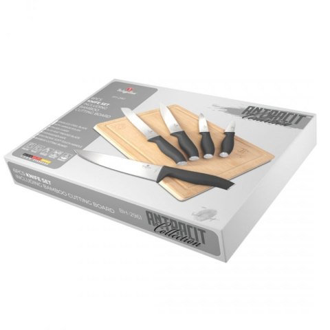 ZESTAW 5 NOŻY KUCHENNYCH Z DESKĄ BERLINGER HAUS BH-2961 ANTRACIT Berlinger haus