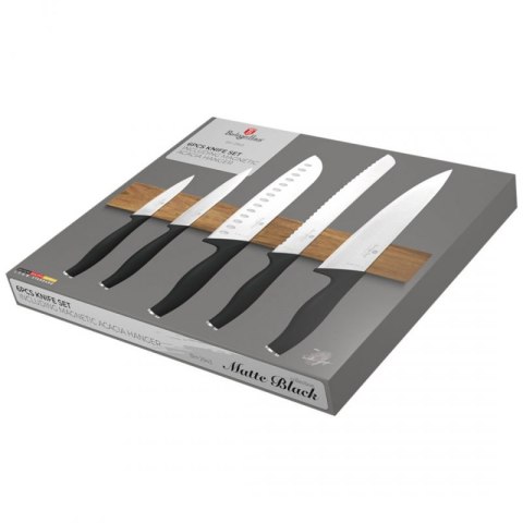 ZESTAW 5 NOŻY KUCHENNYCH Z LISTWĄ BERLINGER HAUS BH-2943 MATTE BLACK Berlinger haus