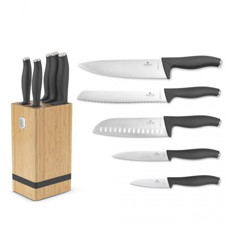 ZESTAW NOŻY BERLINGER HAUS BH-2968 ANTRACIT W BLOKU BAMBUSOWYM Berlinger haus