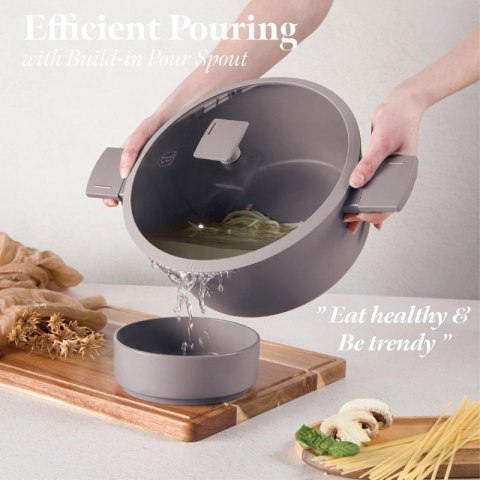 GARNEK TYTANOWY Z POKRYWĄ 28cm BERLINGER HAUS BH-8102 TAUPE Berlinger haus