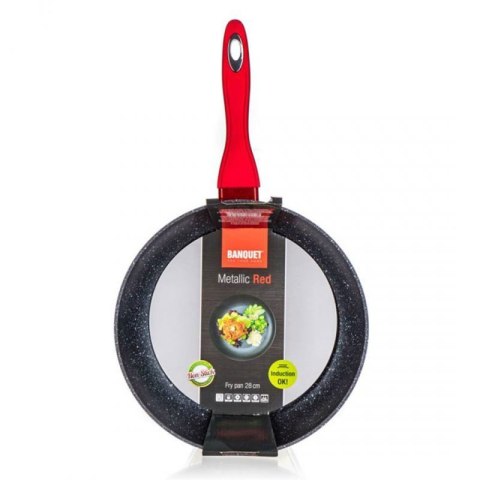 PATELNIA GRANITOWA 28cm BANQUET METALLIC RED Banquet