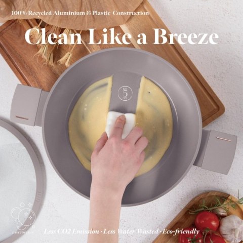 PŁASKI GARNEK TYTANOWY Z POKRYWĄ 28cm BERLINGER HAUS BH-8098 TAUPE Berlinger haus