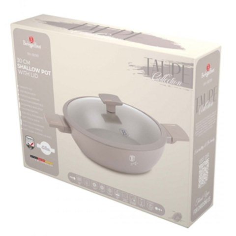PŁASKI GARNEK TYTANOWY Z POKRYWĄ 30cm BERLINGER HAUS BH-8099 TAUPE Berlinger haus