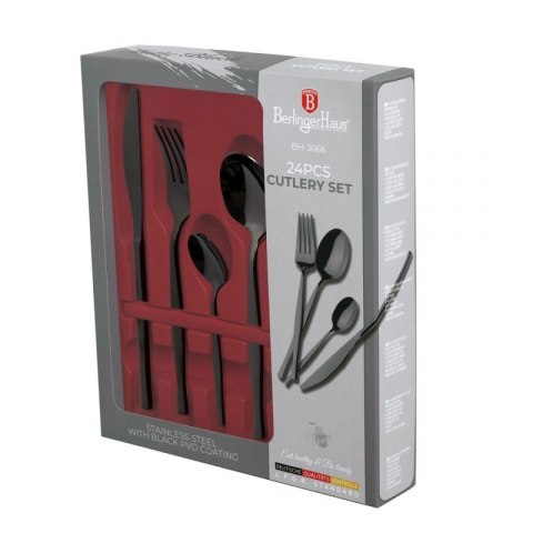 SZTUĆCE 24 ELEM. BERLINGER HAUS BH-3066 POŁYSK SHINY BLACK Berlinger haus