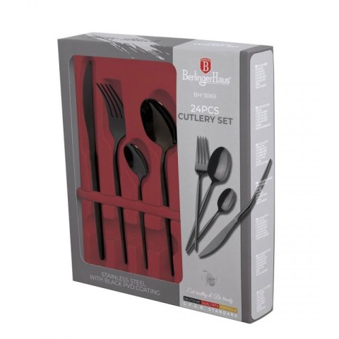 SZTUĆCE 24 ELEM. BERLINGER HAUS BH-3069 POŁYSK SHINY BLACK Berlinger haus
